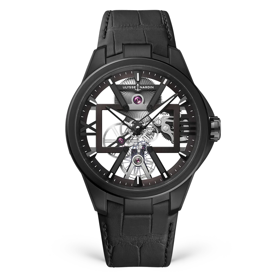 Ulysse Nardin Blast Skeleton X 42 mm White Dial Titanium Leather Strap 3713-260/BLACK