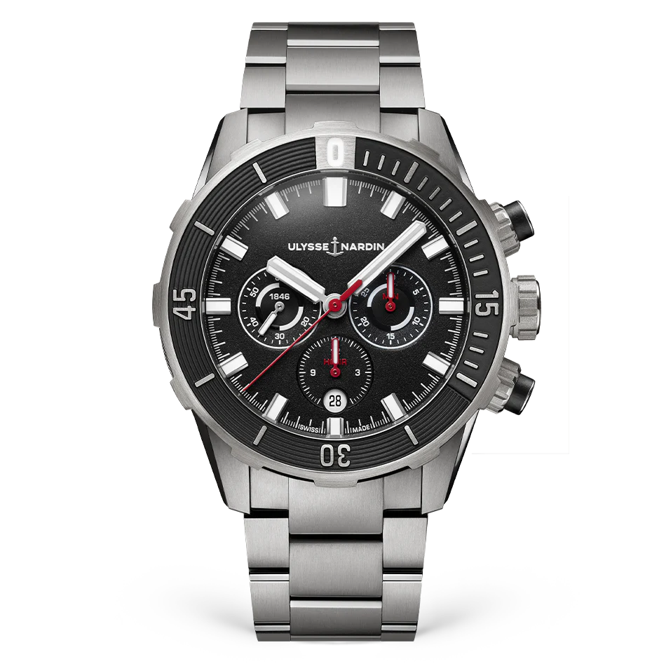 Ulysse Nardin Diver Chronograph 44 mm Black Dial Titanium Bracelet 1503-170-7M/92