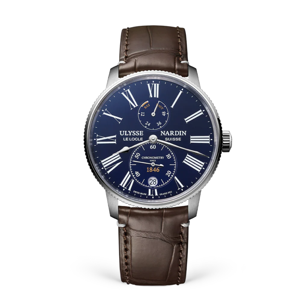 Ulysse Nardin Marine Torpilleur 42 mm Blue Dial Stainless Steel Leather Strap 1183-310LE-3AE-175/1A