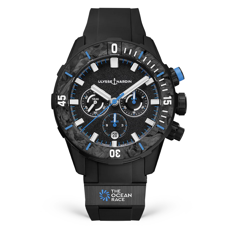 Ulysse Nardin The Ocean Race Diver Chronograph 44 mm Black Dial Titanium Rubber Strap 1503-170LE-2A-TOR/3A