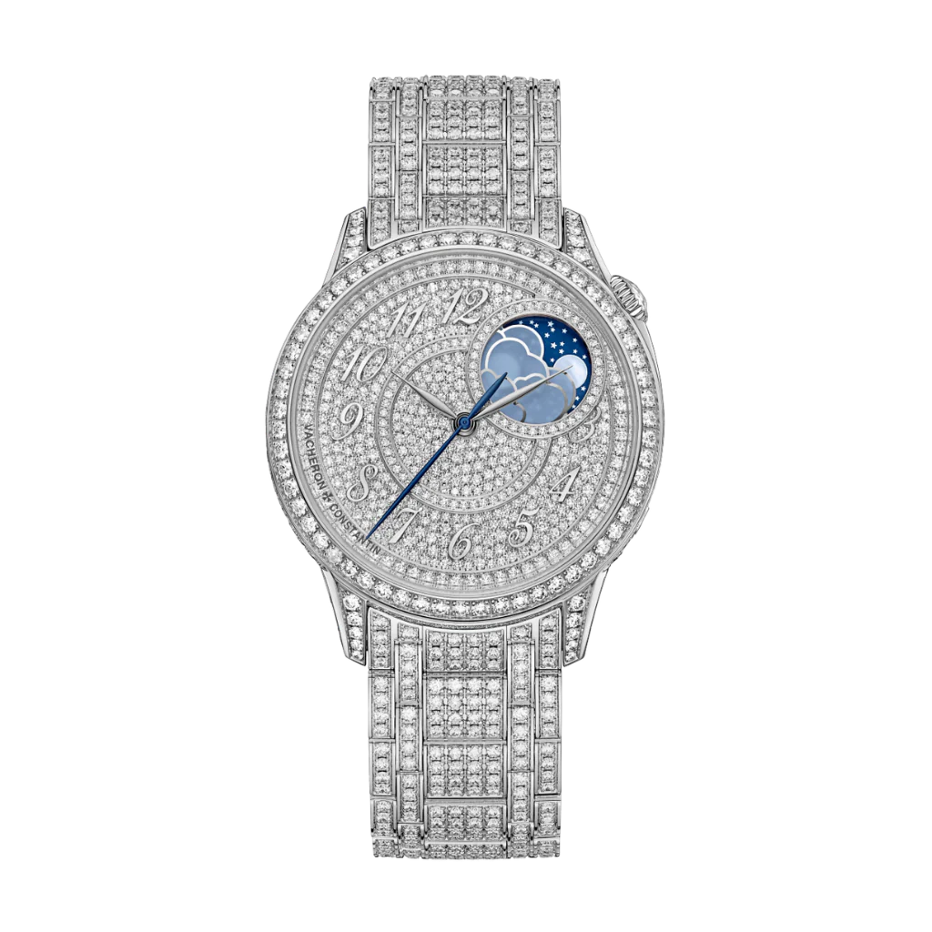 Vacheron Constantin Égérie moon phase jewellery 37 mm Diamond Paved Dial White Gold Bracelet 8016F/127G-B499 - Image 2