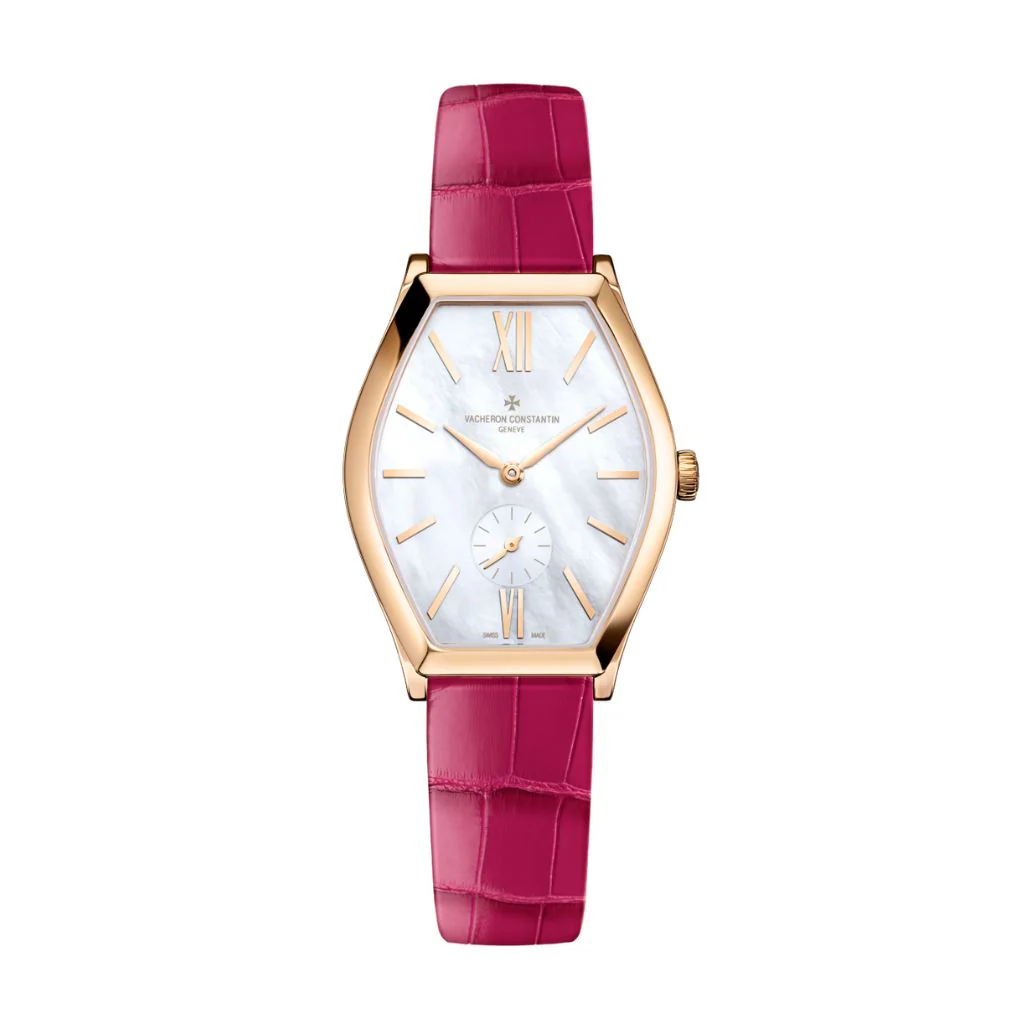 Vacheron Constantin Malte manual-winding 34.4 x 28.4 mm White Mother-Of-Pearl Dial 18K Pink Gold Leather Strap 81015/000R-B282