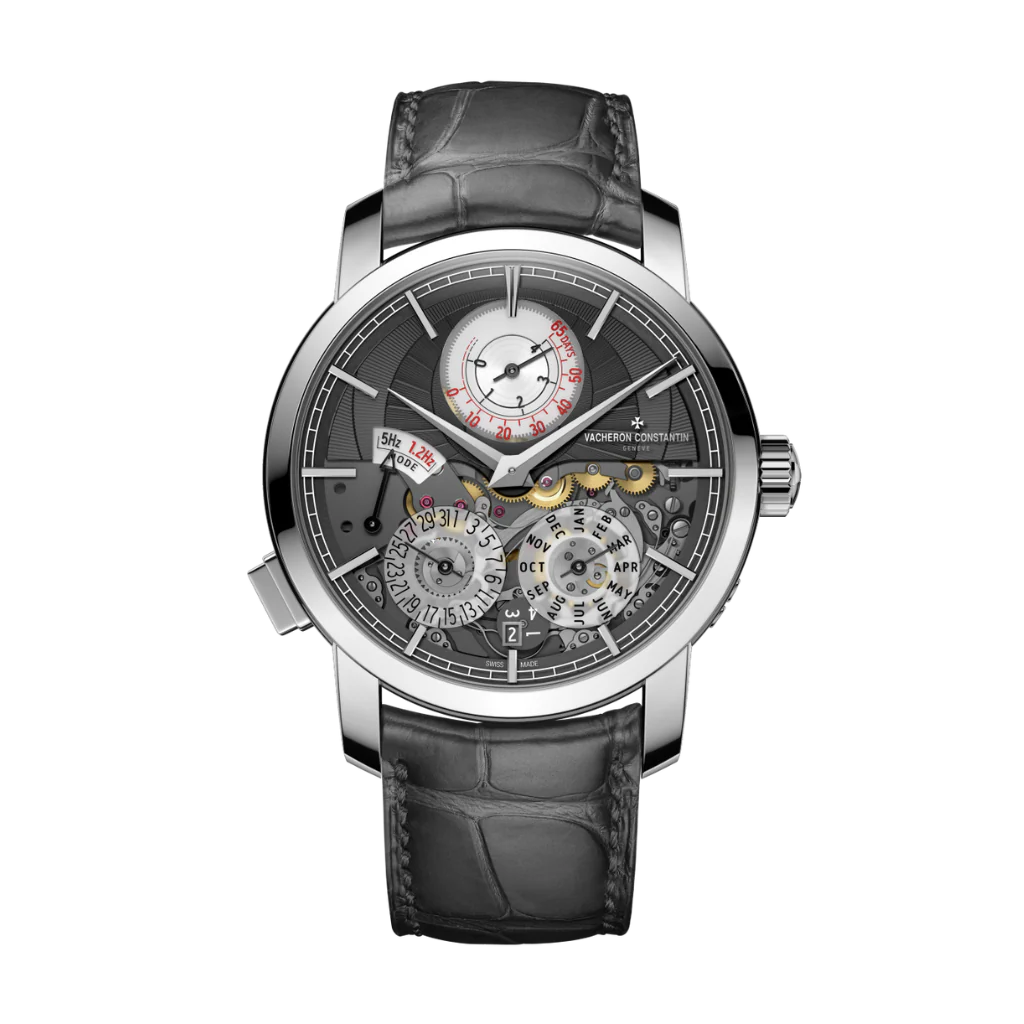 Vacheron Constantin Traditionnelle Twin Beat perpetual calendar 42 mm Black Dial Platinum Leather Strap 3200T/002P-B578