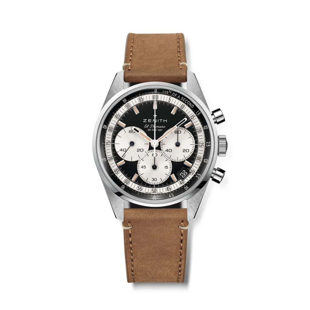 Zenith CHRONOMASTER EP ORIGINAL 38 mm Black Dial Stainless Steel Leather Strap 03.3200.3600/21.C903