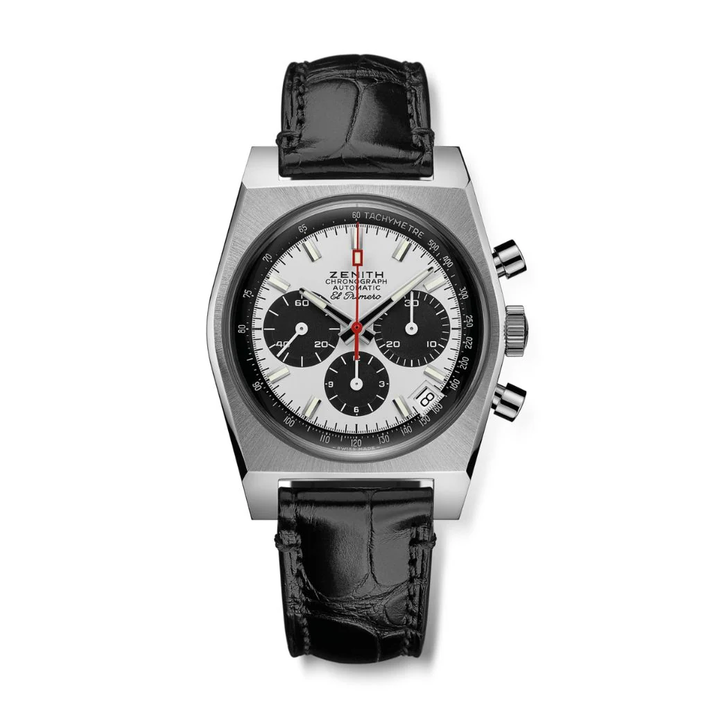 Zenith CHRONOMASTER REVIVAL EL PRIMERO A384 37 mm White Dial Stainless Steel Leather Strap 03.A384.400/21.C815