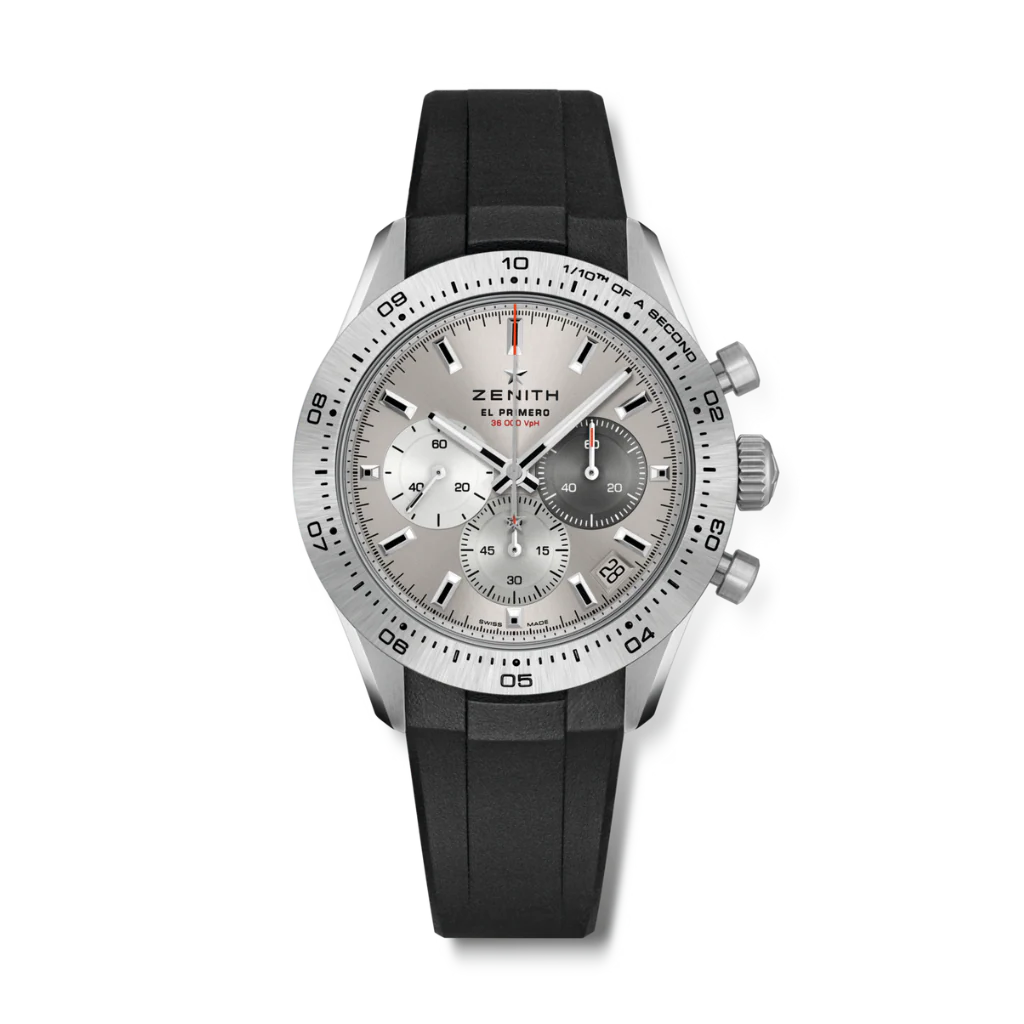 Zenith CHRONOMASTER SPORT 41 mm Silver Dial Titanium Rubber Strap 95.3100.3600/39.R951